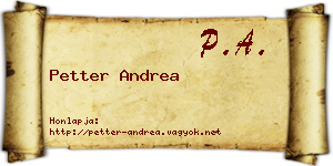 Petter Andrea névjegykártya